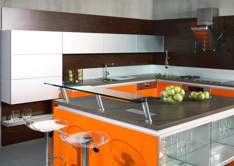 Oranžová dekoratívne kuchyne